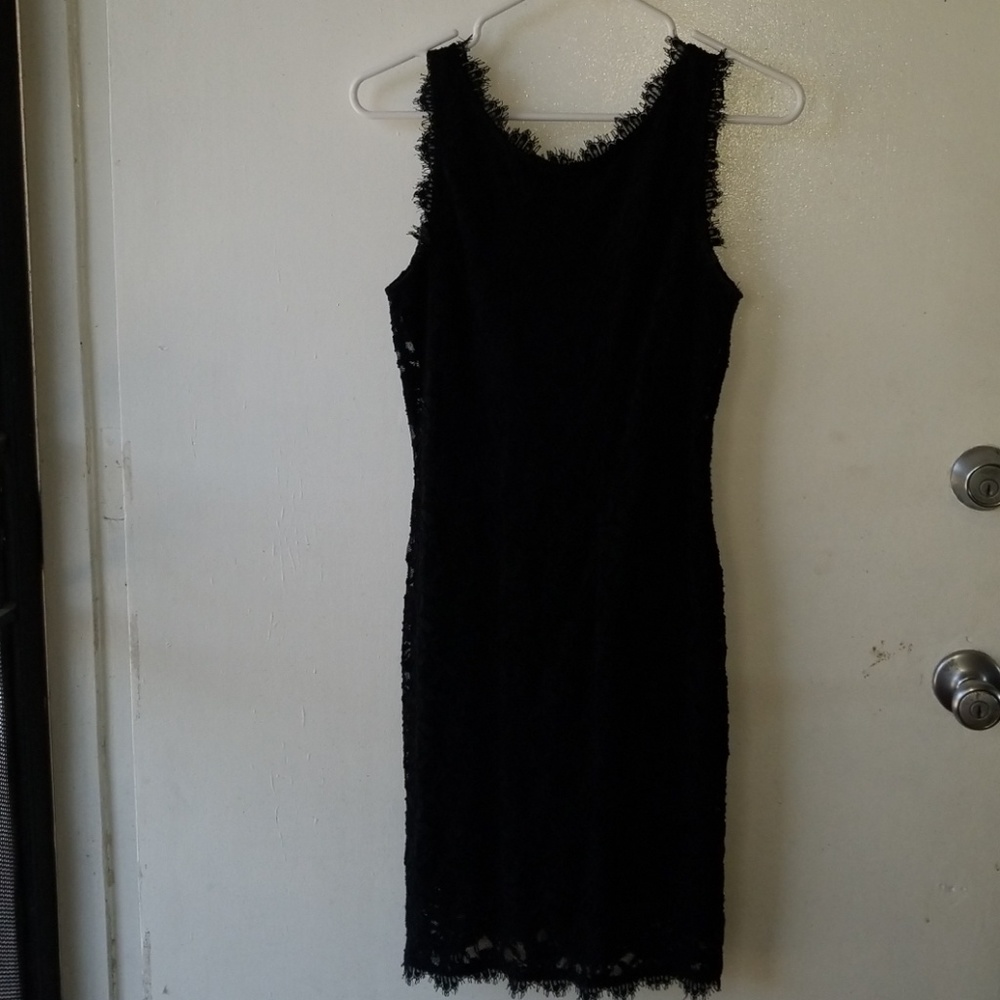 Black lace cocktail dress